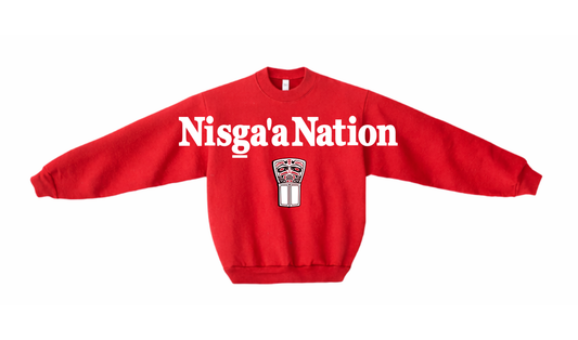 90's Nisga'a Nation Crewneck Red