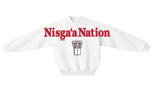 90's Nisga'a Nation Crewneck White